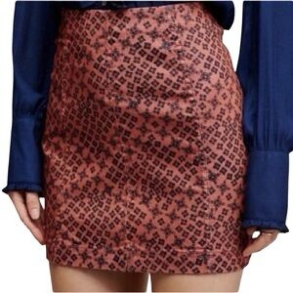 NWT Free People Geometric Mini Skirt, Size 4
